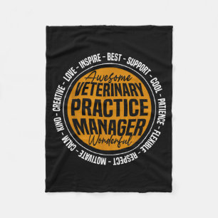 Veterinary Practice Manager Funny Vet Tech Week Fleece Blanket
