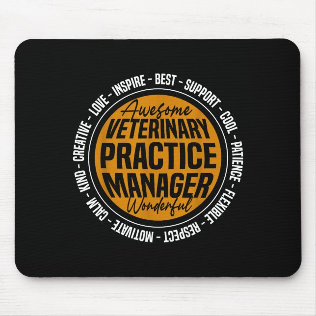 Veterinary Practice Manager Funny Vet Tech Week  Mouse Mat (Front)