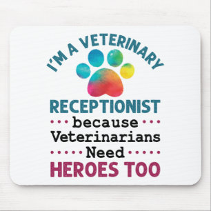 Veterinary Receptionist Cute Appreciation Paw Mouse Mat