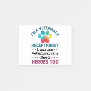 Veterinary Receptionist Cute Appreciation Paw Post-it Notes