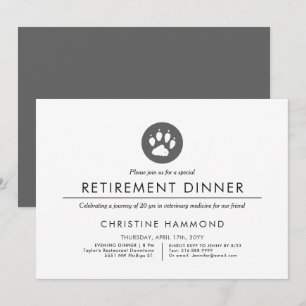 Veterinary Retirement Dinner   Minimal Style Invit Invitation