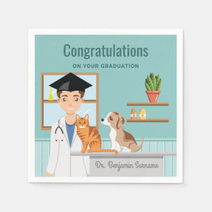 Veterinary School Graduate Vet Congratulations DVM Napkin