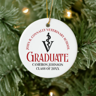 Veterinary School Graduation Customised Christmas Ceramic Tree Decoration