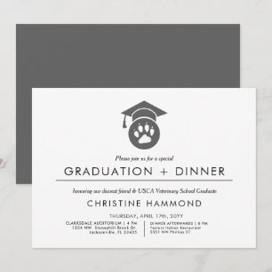 Veterinary School Graduation   Minimalist Invite