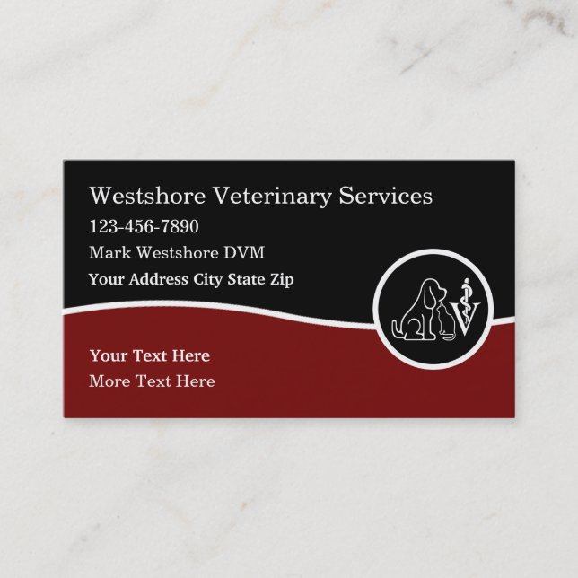 Veterinary Services Veterinarian Theme Business Card (Front)