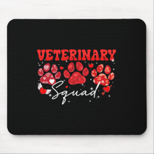 Veterinary Squad Fun Dog Paw Vet Tech Valentines D Mouse Mat