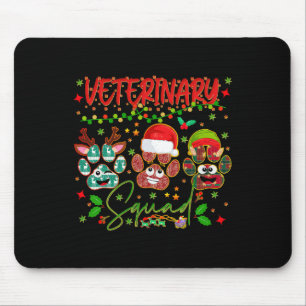 Veterinary Squad Paw Christmas Vet Tech Xmas Pajam Mouse Mat