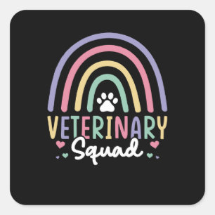 Veterinary Squad Square Sticker
