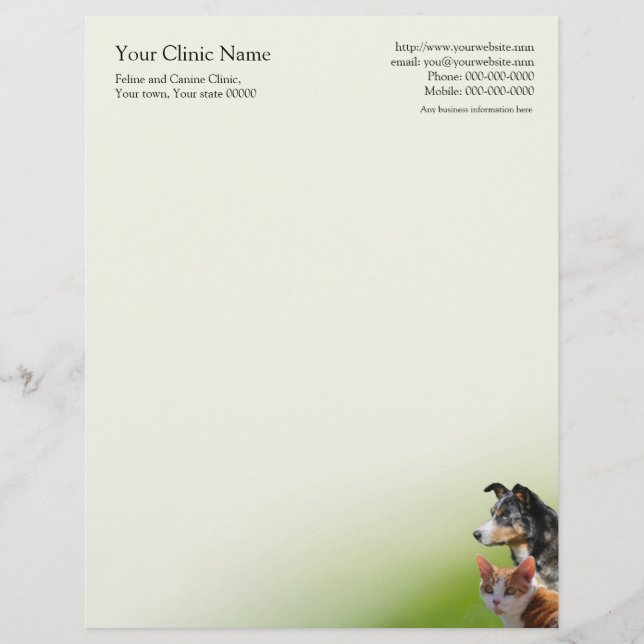 Veterinary surgeon business letterhead (Front)