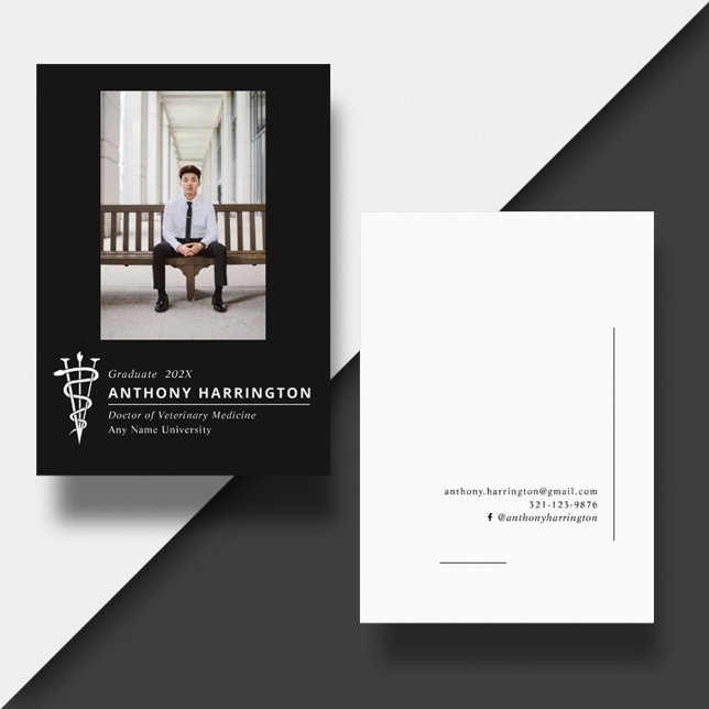 Veterinary Symbol Photo Black White Announcement (Creator Uploaded)