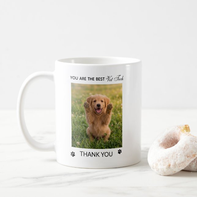 Veterinary Technician Appreciation Flat Coffee Mug (With Donut)