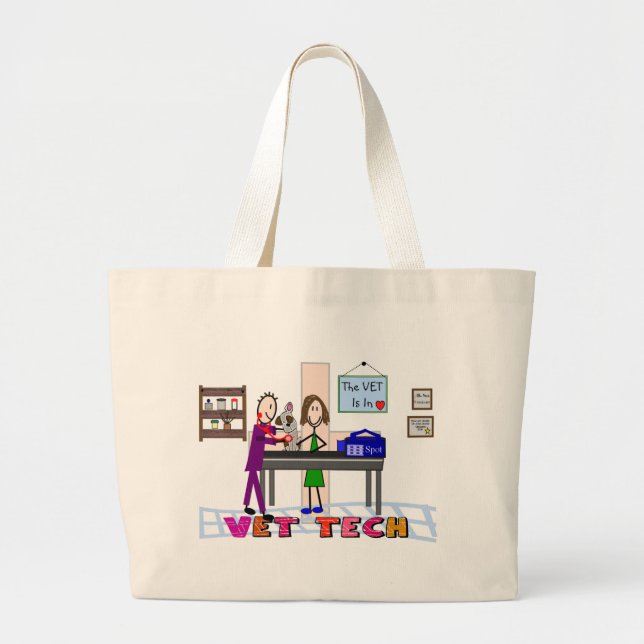 Veterinary Technician Large Tote Bag (Front)