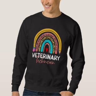 Veterinary Technician Leopard Rainbow Healthcare D Sweatshirt