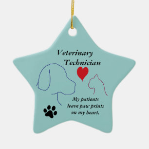 Veterinary Technician - Paw Prints on My Heart #2 Ceramic Tree Decoration