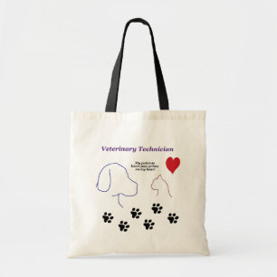 Veterinary Technician - Paw Prints on My Heart Tote Bag