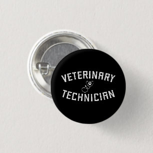 Veterinary Technician   Vet Tech Paw  Stethoscope 3 Cm Round Badge