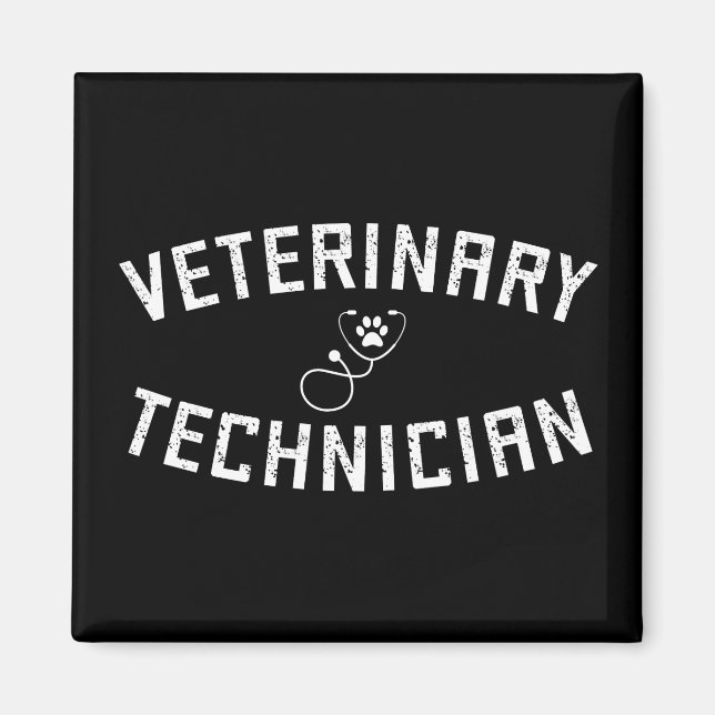 Veterinary Technician | Vet Tech Paw  Stethoscope Magnet (Front)