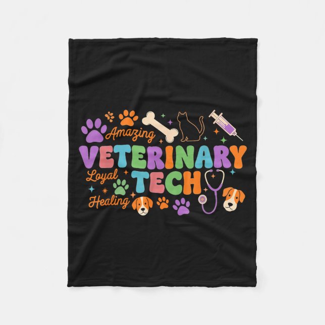 Veterinary Technician - Vet Tech Veterinarian Appr Fleece Blanket (Front)