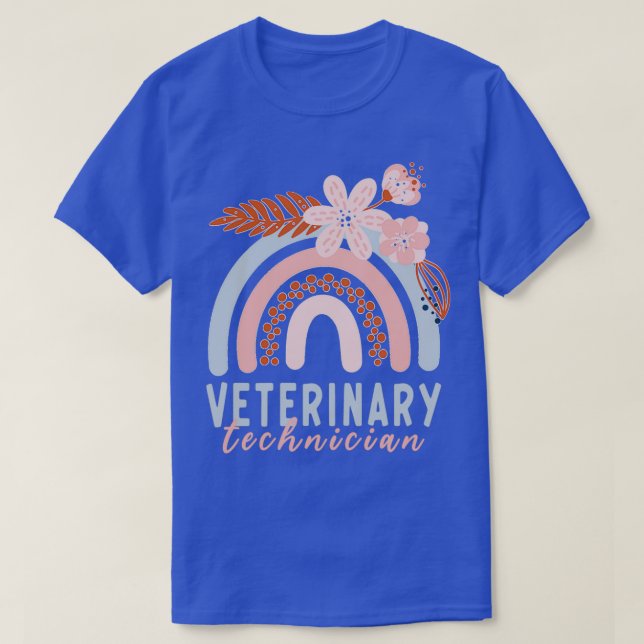 Veterinary Technician Vet Tech Veterinarian Rainbo T-Shirt (Design Front)