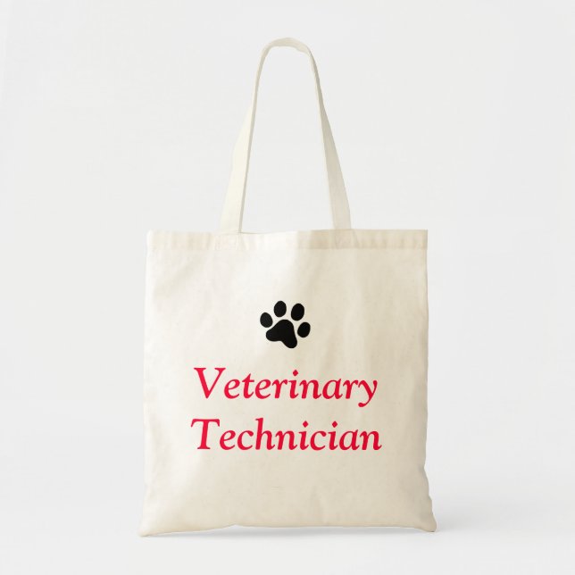 Veterinary Technician with Black Paw Print #2 Tote Bag (Front)
