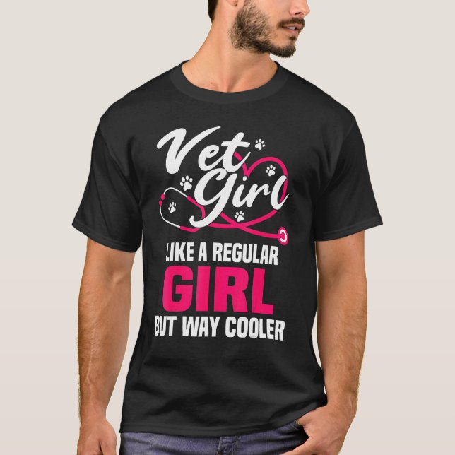 Veterinary Technician Women Girls Female Vet Assis T-Shirt (Front)