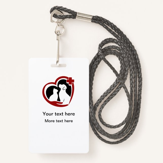 Veterinary Theme Staff Name ID Badges (Front with Lanyard)