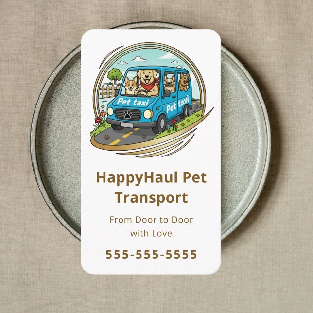 Veterinary Transport Service Pet Taxi Chauffeur Business Card (Creator Uploaded)