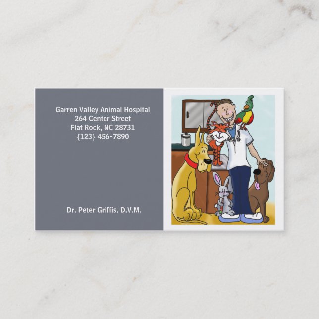 Veterinary Veterinarian Animal Hospital Template Appointment Card (Front)