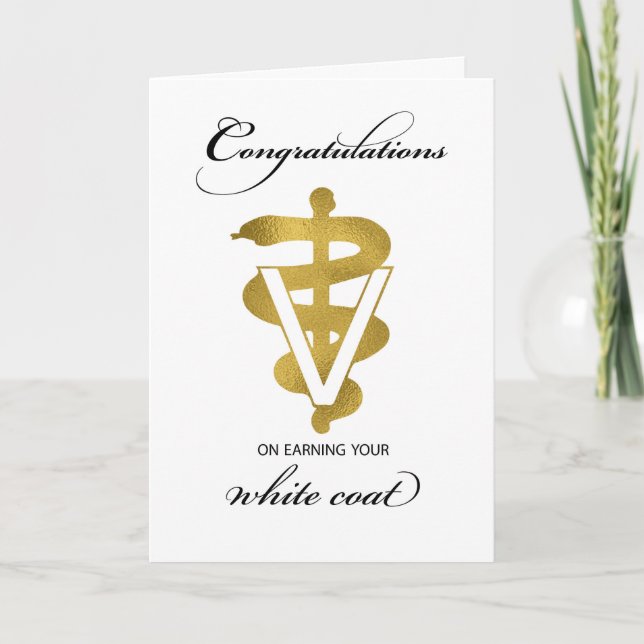 Veterinary White Coat Ceremony Congratulations Card (Front)
