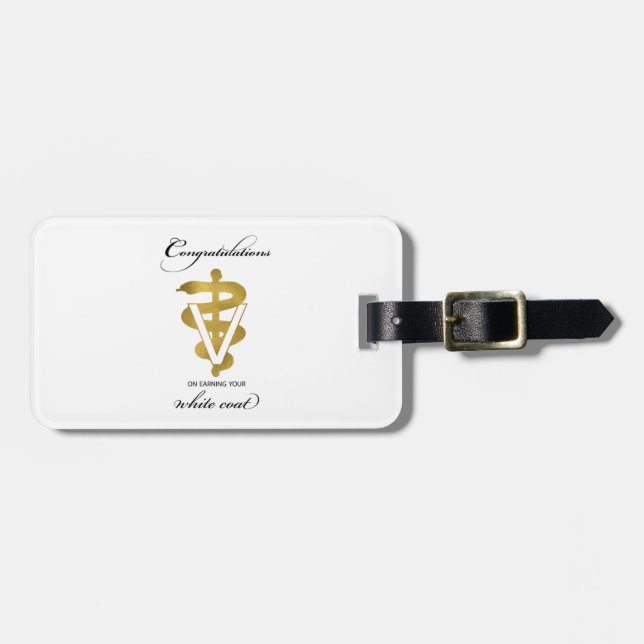 Veterinary White Coat Ceremony Congratulations Luggage Tag (Front Horizontal)