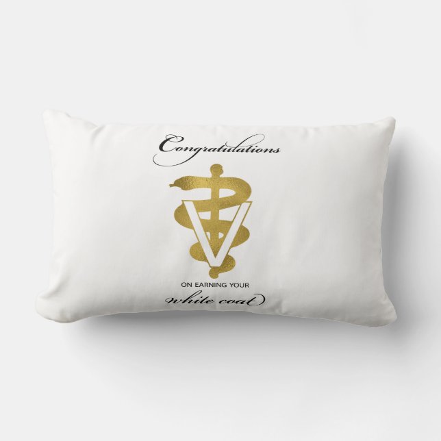 Veterinary White Coat Ceremony Congratulations Lumbar Cushion (Front)
