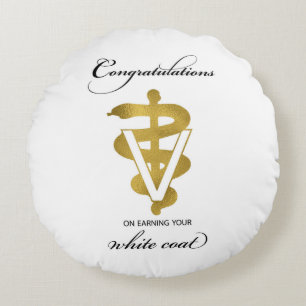 Veterinary White Coat Ceremony Congratulations Round Cushion