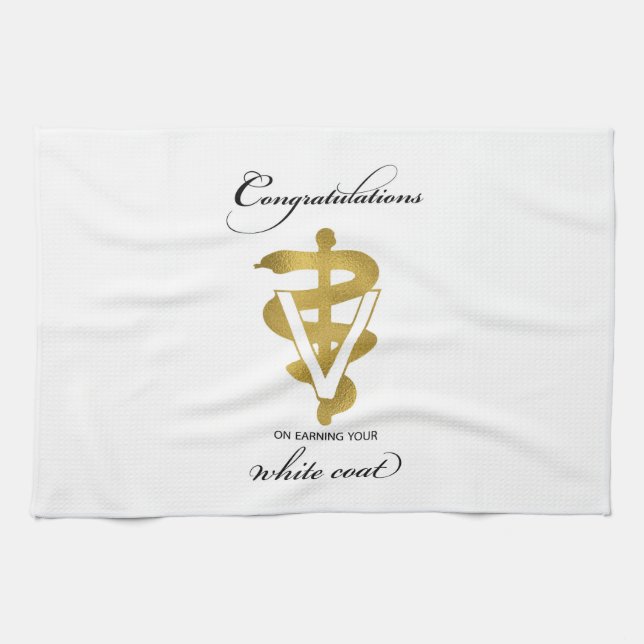 Veterinary White Coat Ceremony Congratulations Tea Towel (Horizontal)