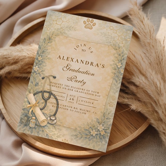 Veterinary White Coat Graduation Party Invitation (Creator Uploaded)