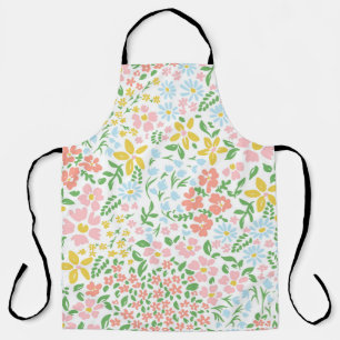 Vetor seamless floral colorful pattern on a white  apron