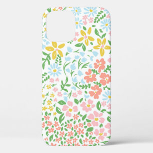 Vetor seamless floral colorful pattern on a white iPhone 12 case