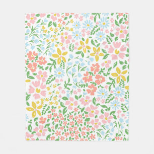 Vetor seamless floral colorful pattern on a white fleece blanket