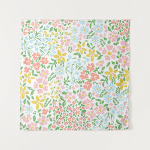 Vetor seamless floral colourful pattern on a white tapestry
