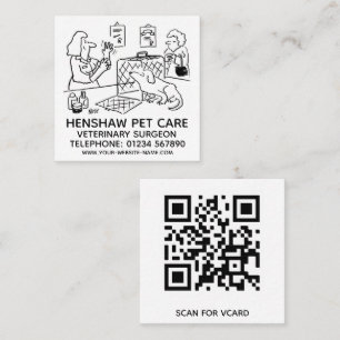 Vets Animal Care Promotional Square Business Card