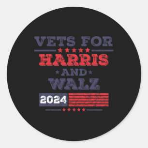 Vets For Kamala Harris Tim Wheimer 2024 Veterans F Classic Round Sticker