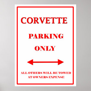 Vette Parking Only Poster