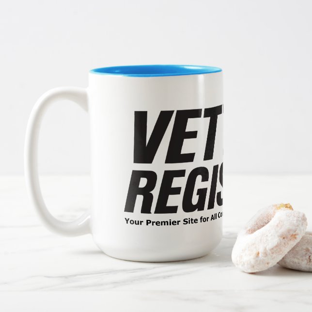 Vette Registry Two-Tone 15oz Ceramic Mug (With Donut)