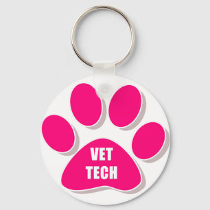 vettech paw keychain pink
