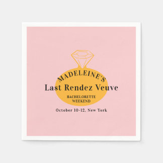 Veuve Before Vows Bachelorette Weekend Itinerary Napkin