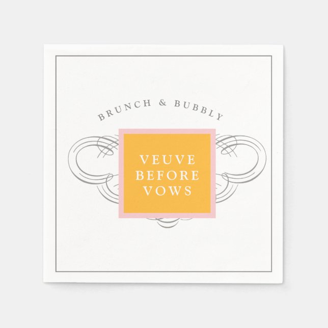 Veuve Before Vows Brunch Bridal Party Napkin (Front)