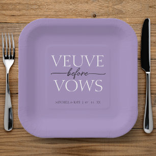 Veuve Before Vows Lavender Purple Bridal Shower Paper Plate