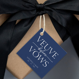 Veuve Before Vows Navy Blue & White Bridal Shower Favour Tags