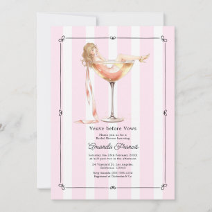 Veuve Before Vows Pink Champagne Bridal Shower Invitation