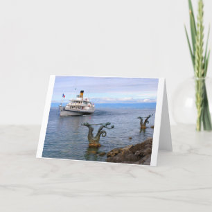 Vevey Paddle boat, Lake Geneva 97 Holiday Card