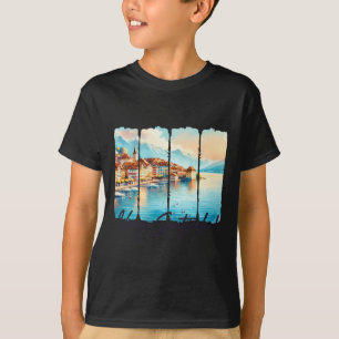 Vevey Switzerland Travel Brushstroke Trip Meet Me T-Shirt